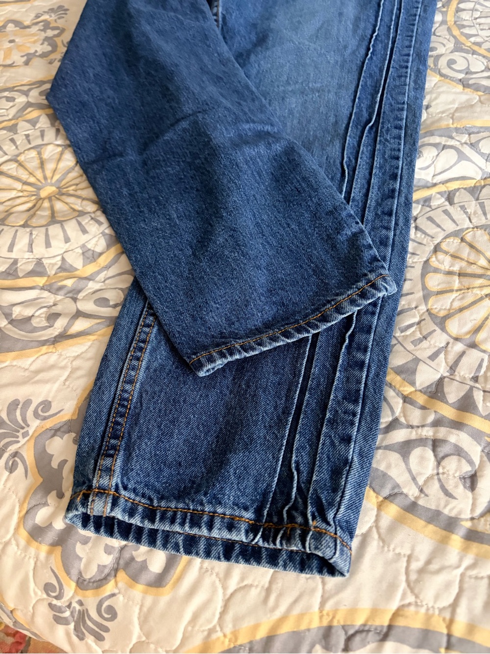 UMGEE High Waisted 5 Pocket Mom Fit Baggy Denim Jeans, Pintuck Leg, Size 32 - Picture 10 of 13
